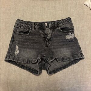 PacSun Distressed Black Denim Shorts